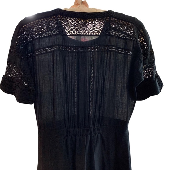 LOVE SHACK FANCY EDIE DRESS BLACK COTTON CROCHET LACE MAXI DRESS COCKTAIL DRESS - Picture 5 of 16